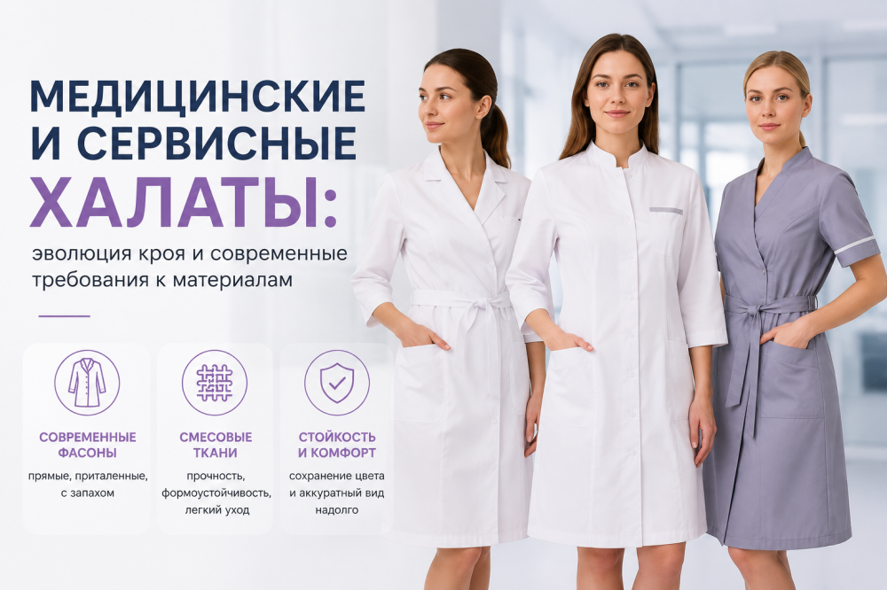 Медицинские и сервисные халаты: эволюция кроя и современные требования к материалам