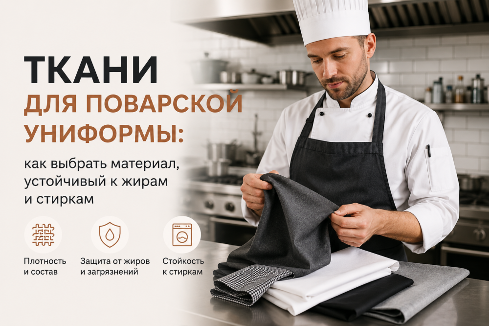Ткани для поварской униформы: как выбрать материал, устойчивый к жирам и многократным стиркам